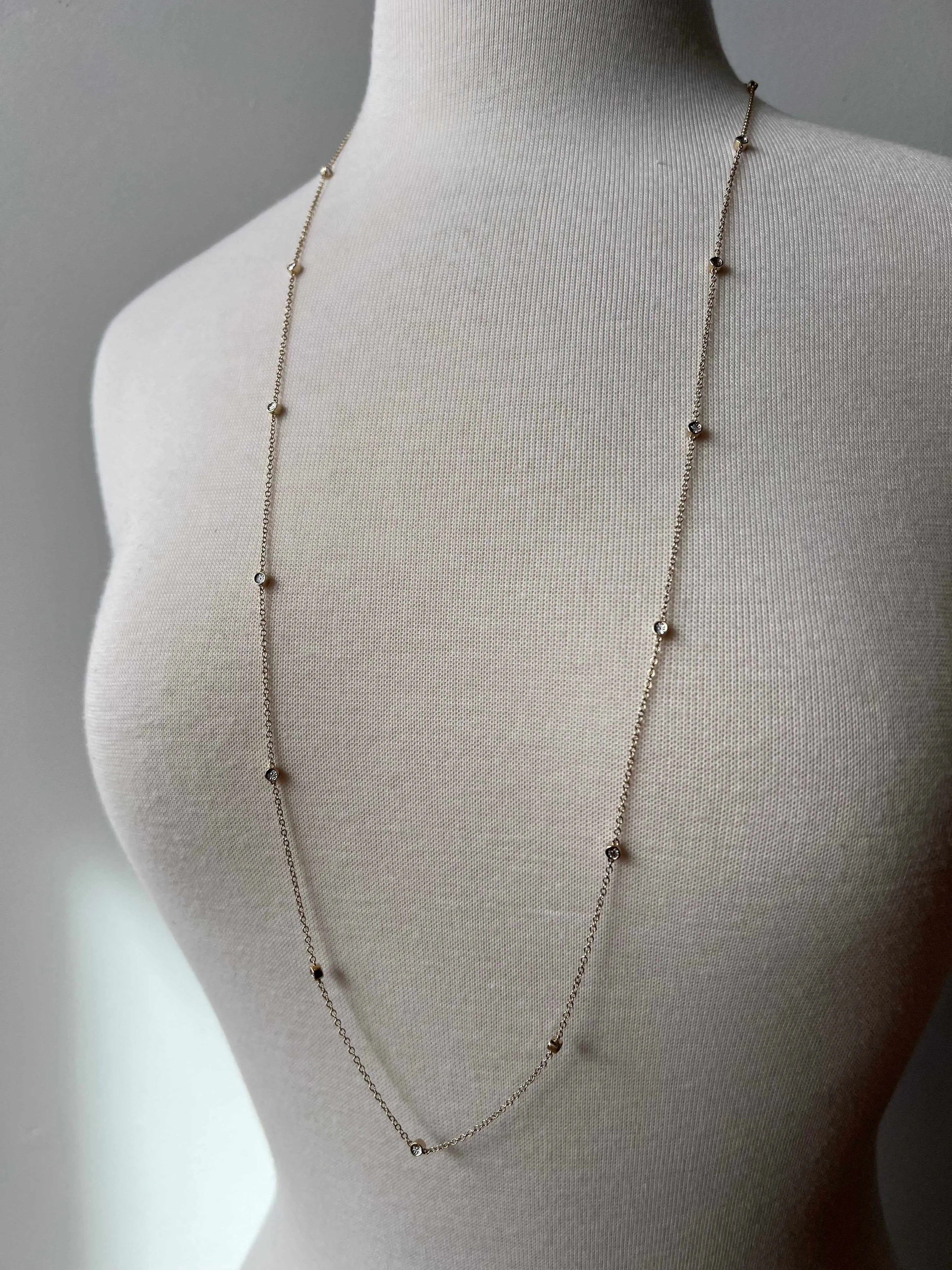 Long Diamond Satellite Necklace