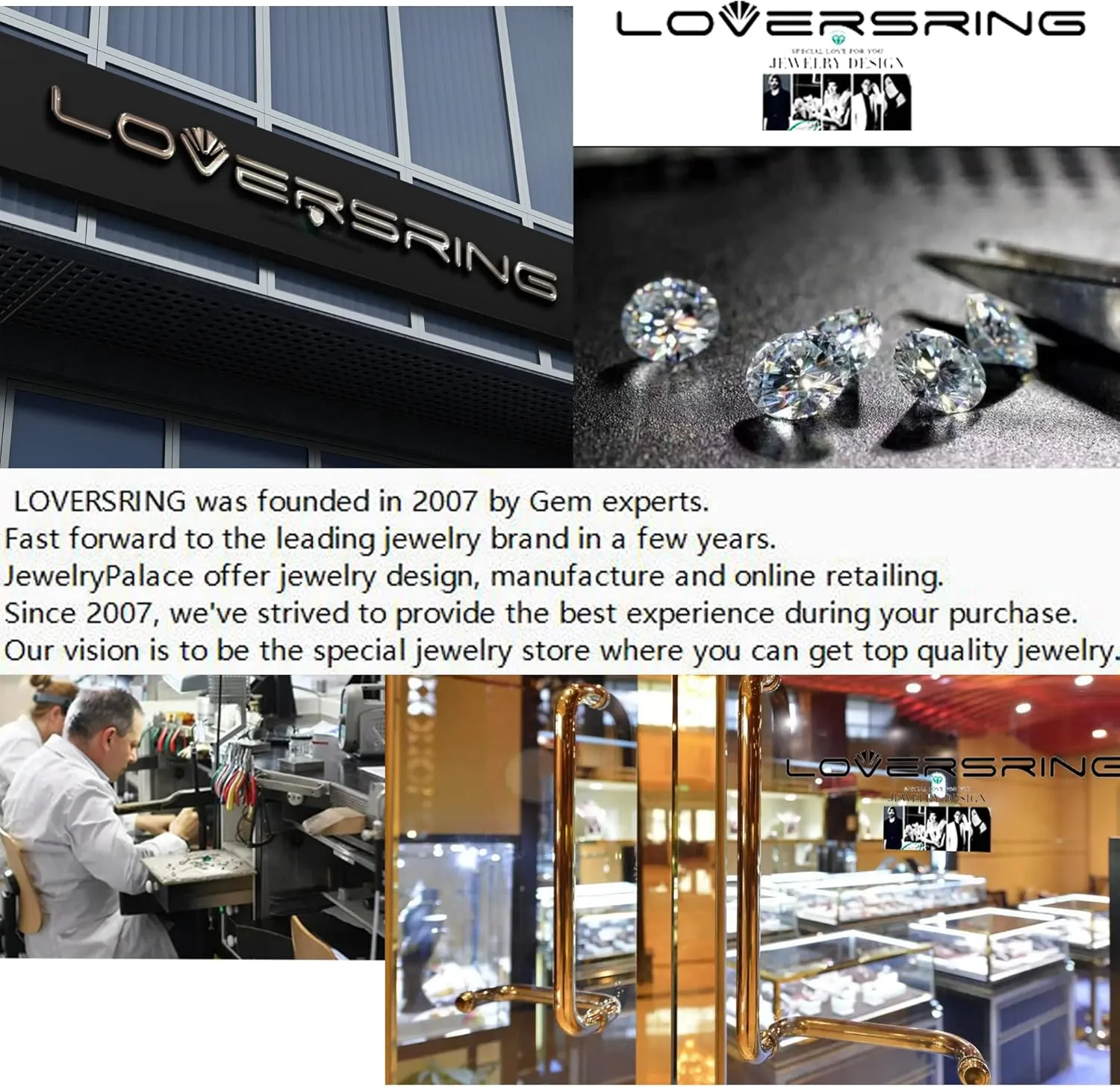 LOVERSRING Couple Ring Bridal Set His Hers Women 10kt White Gold Filled Heart Moissanite Men Titanium Wedding Ring Band Set