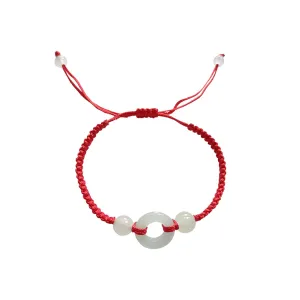 Lucky Buckle Bracelet: Adjustable Bracelet for Protection, Friendship, Men's Bracelet, Perfect Couples, Best Friend Bracelet, Bracelets for Mens Womens Amulet Gifts, Jade Peace Buckle Bracelet (Red)