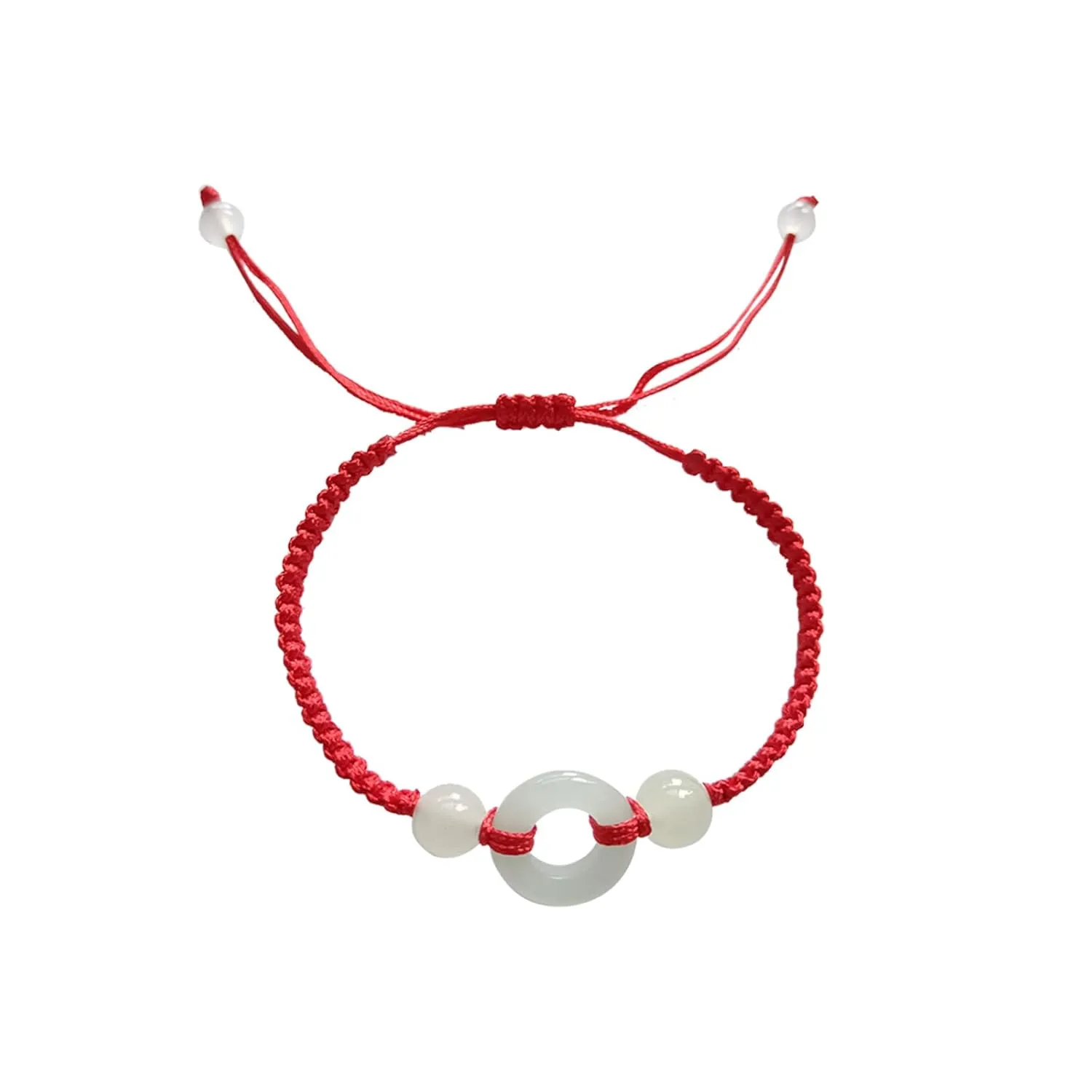 Lucky Buckle Bracelet: Adjustable Bracelet for Protection, Friendship, Men's Bracelet, Perfect Couples, Best Friend Bracelet, Bracelets for Mens Womens Amulet Gifts, Jade Peace Buckle Bracelet (Red)