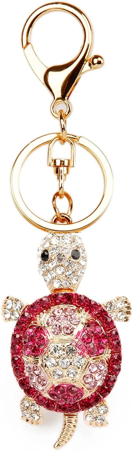 Lucky Turtle Colorful Opal Rhinestone Plating Women Car/Bag Keychain Purse Charm