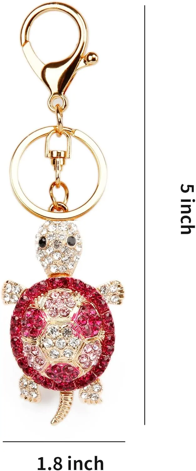 Lucky Turtle Colorful Opal Rhinestone Plating Women Car/Bag Keychain Purse Charm