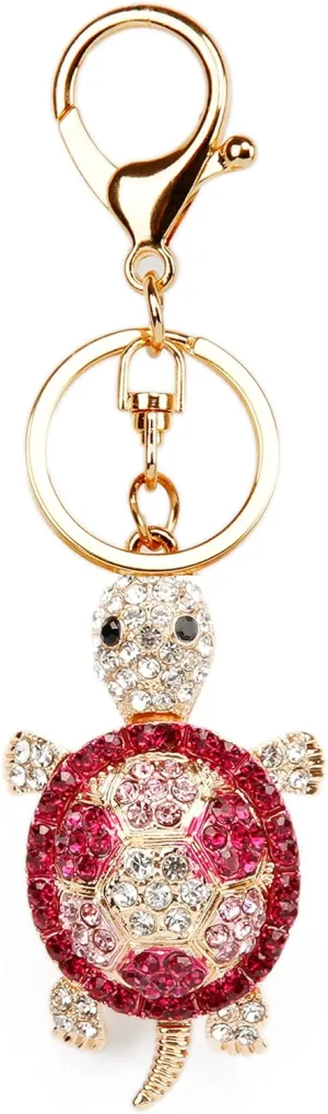 Lucky Turtle Colorful Opal Rhinestone Plating Women Car/Bag Keychain Purse Charm
