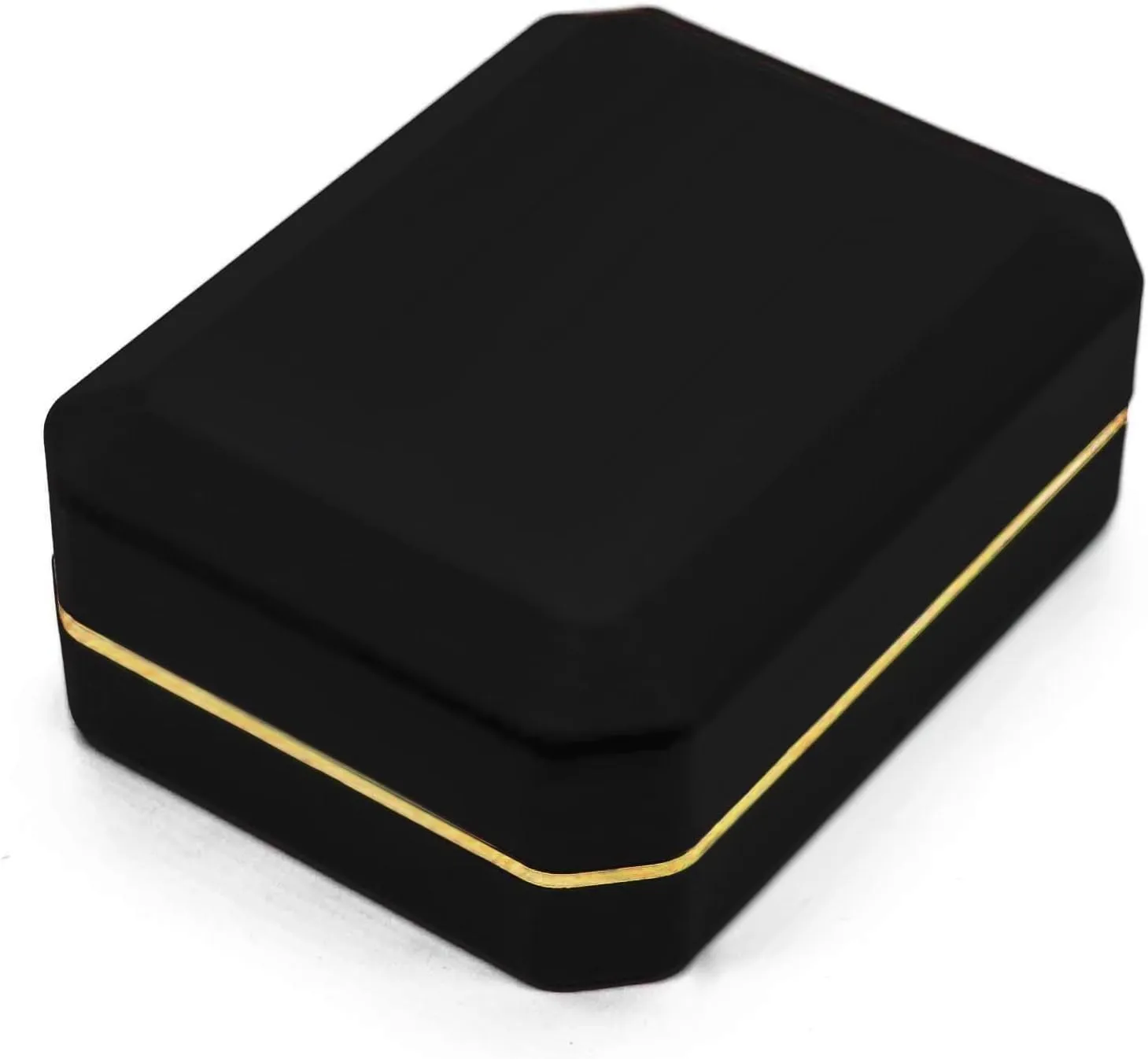 Luxury Pendant Box, Velvet Jewelry Box Storage Case Organizer Holder with LED Light, Black