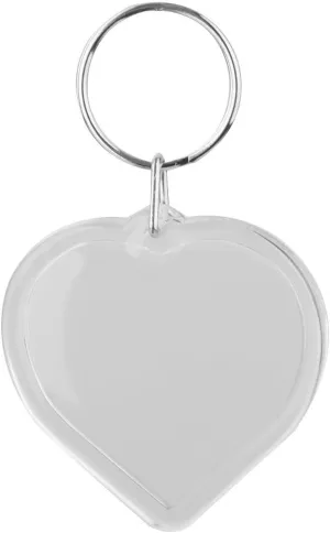 luzen 10 Pcs Transparent Clear Acrylic Blank DIY Photo Picture Frame Key Chains Key Ring Keychain, Heart Shape