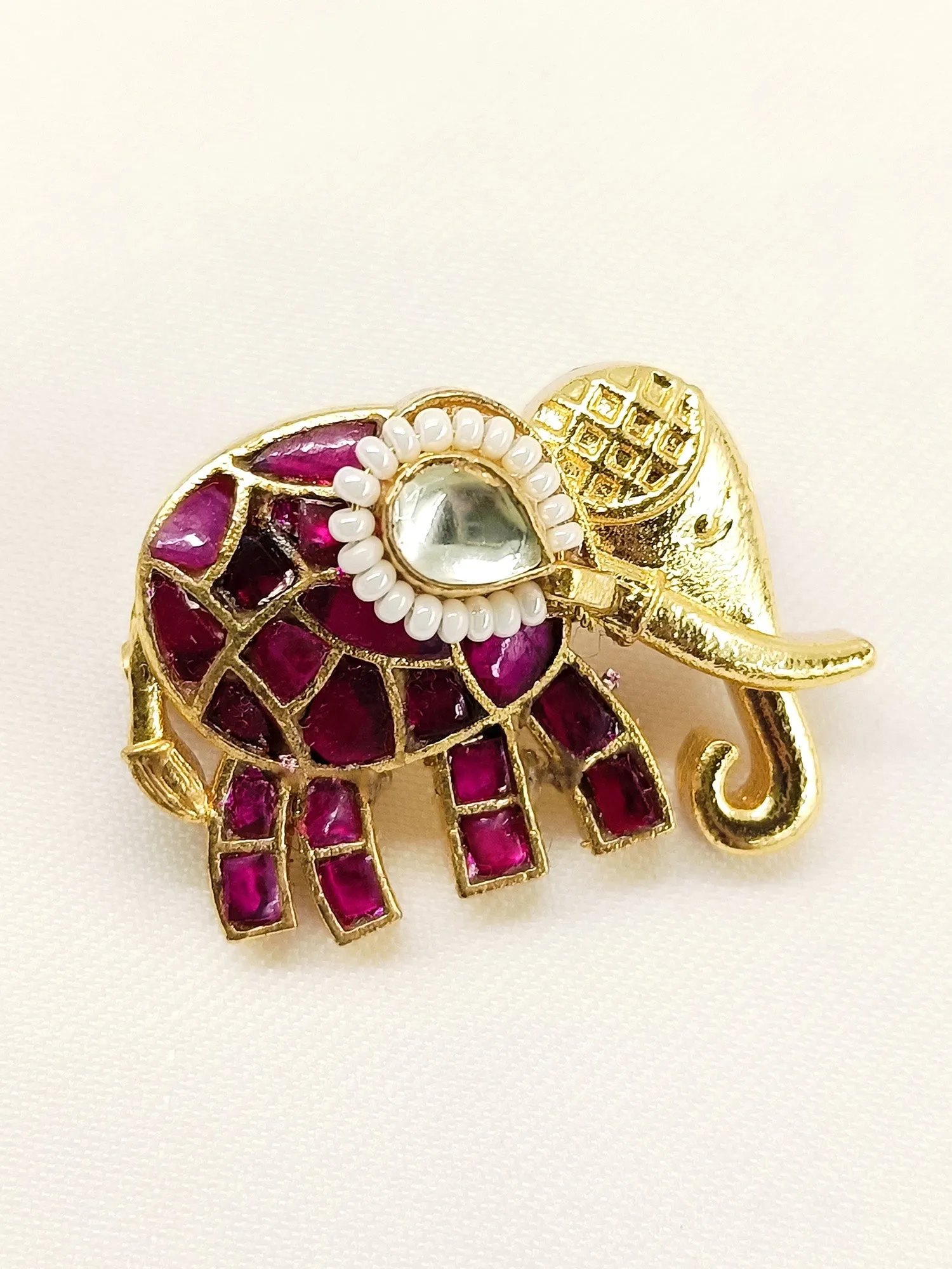 Maisa Ruby Elephant Brooch