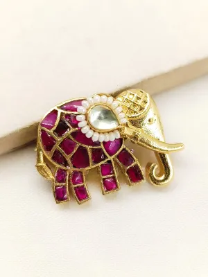 Maisa Ruby Elephant Brooch