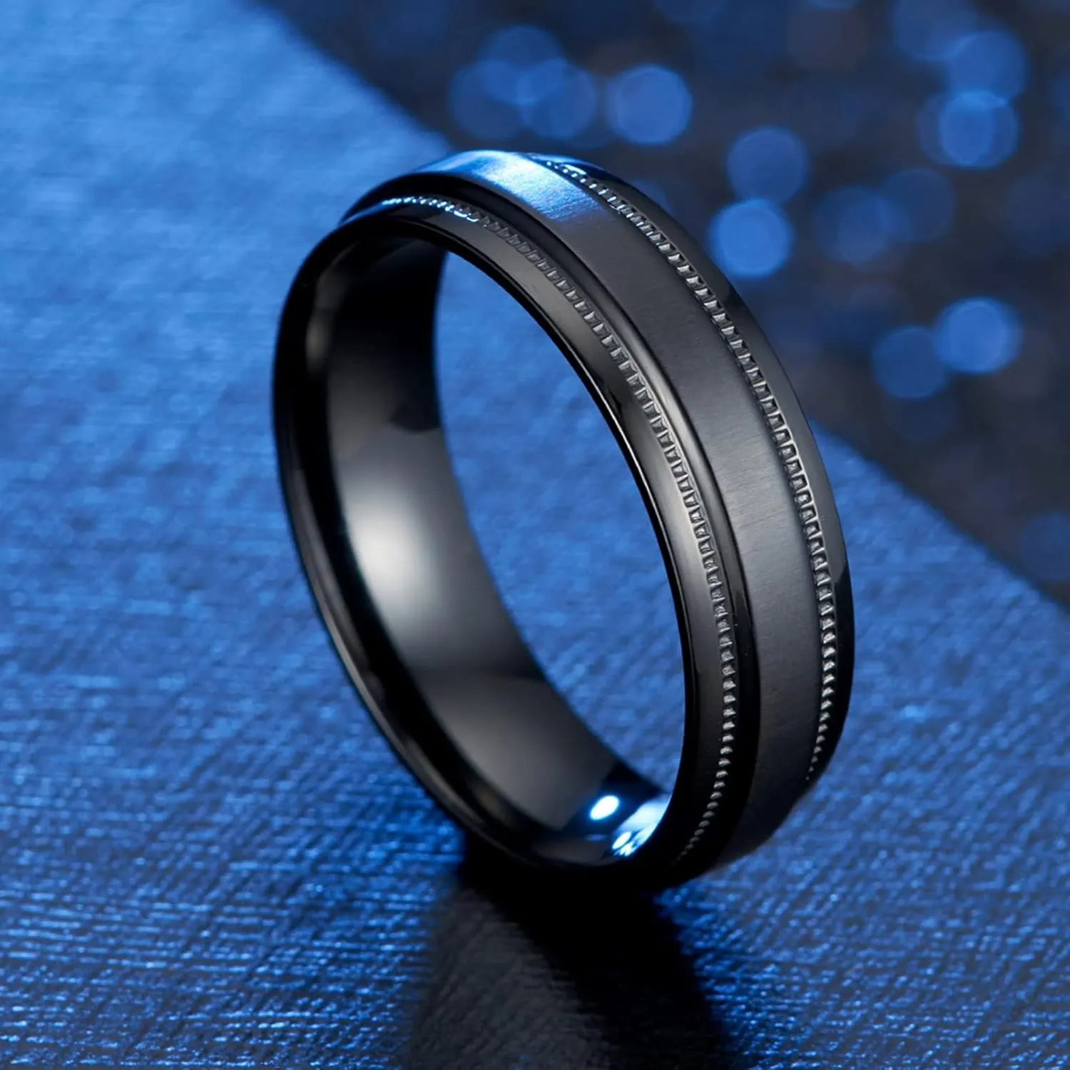 Matching Rings for Best Friends, Stainless Steel Rings Couples Black Ring 6mm Comfort Fit Wedding Gifts for Boyfriend