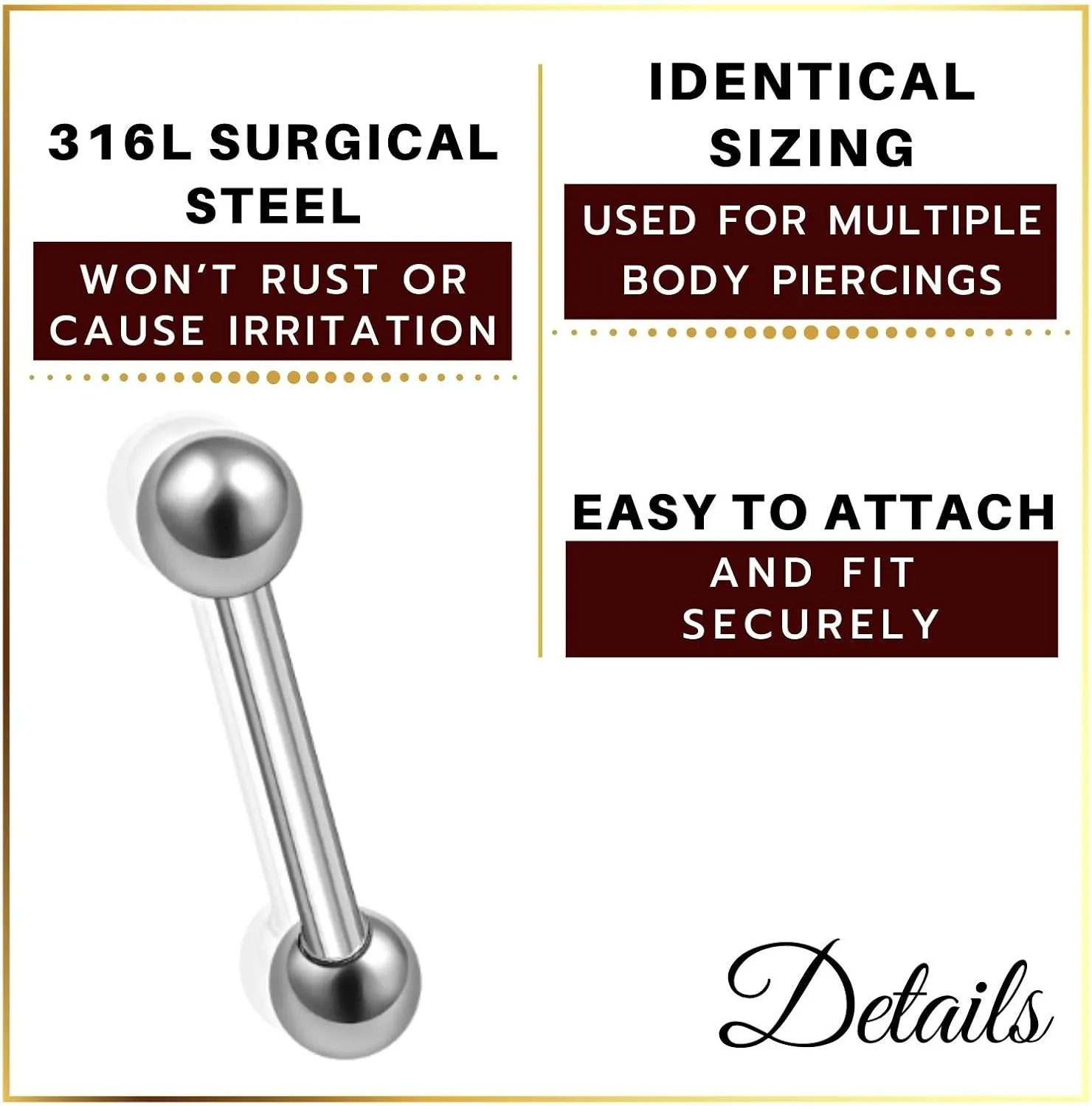 MATIGA 4Pcs Surgical Steel 16g tiny barbell earrings Piercing Jewelry Rook Cartilage Eyebrow Daith Tragus 3mm Ball Cone More Choices