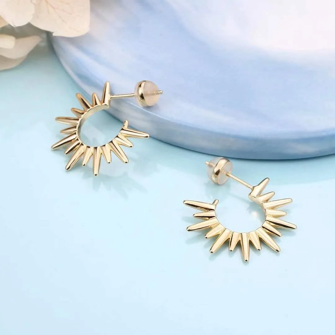 Memorjew Huggie Hoop Earrings for Women, 925 Sterling Silver Post Hypoallergenic Small Huggie Hoop Earrings Gold Plated Cubic Zirconia Star Cross Spike Dangle Earrings for Women Jewelry Gifts