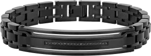 Men's Black Stainless Steel ID Link Bracelet  8.5"