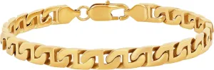 Men's Gold-Tone Stainless Steel 8.5" Flat Mariner Link Chain Bracelet