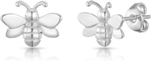 Minimalist Honeybee Small Stud Earrings for Women 925 Sterling Silver Bee Cartilage Tragus Earrings Studs Bumble Bee Earrings Simple Jewelry Gifts