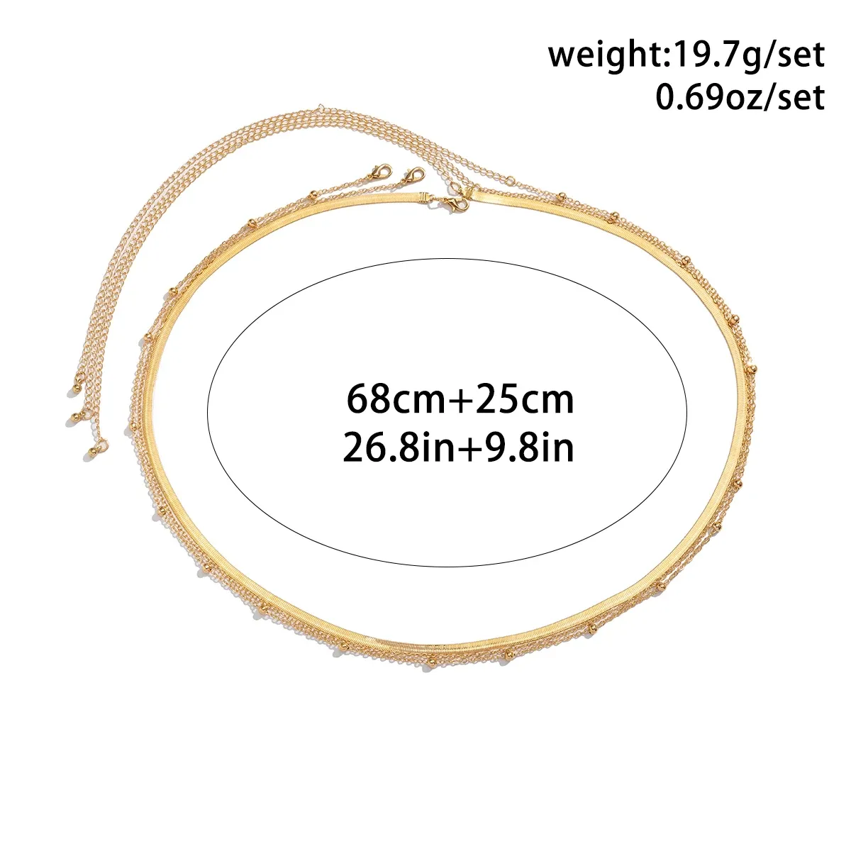 Minimalist Multi-Layer Metal Flat Snake Chain Waist Chain Sexy Bikini Summer Body Jewelry