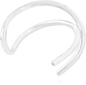 Minimalist Stainless Steel Ear Cuff Helix Cartilage Non Piercing Cartilage Earrings Filled Ear Cuff Double Simple Lines Ear Cuff