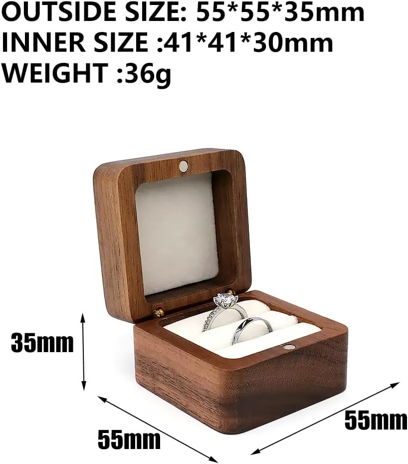 molchagar We Do Wooden Wedding Ring Box for 2 Rings, Engraved Mr & Mrs Double Ring Holder for Wedding Ceremony Ring Bearer Box Anniversary Birthday Gift Ideas