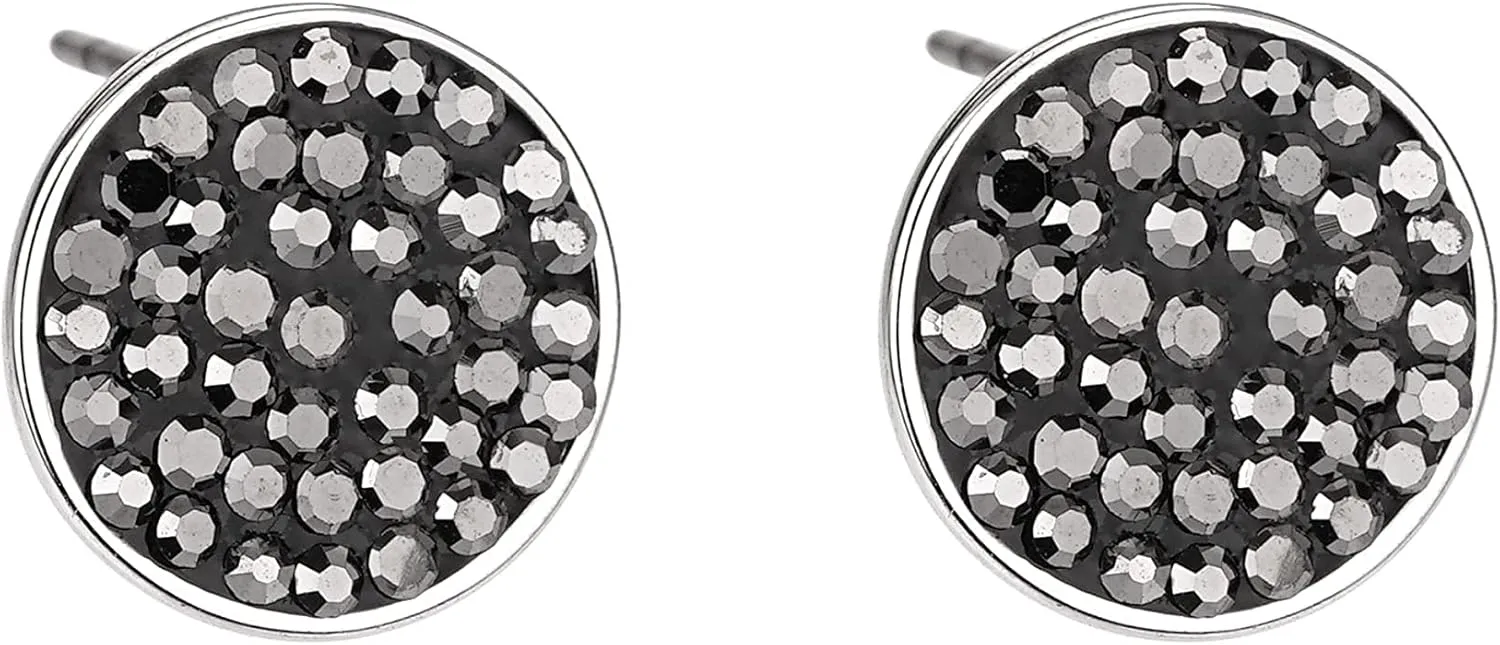 Moon and Star Stud Earrings for Women Dainty Silver Plated Black Crystal Round Square Triangle Earrings Studs Crescent Moon Star Earrings for Women Girls Minimalist Jewelry