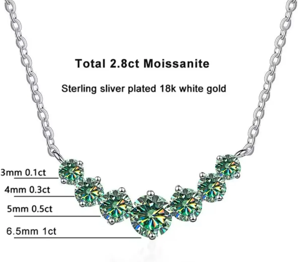 Mother's Day Gift for Mom 18K White Gold Plated Sterling Silver, Diamond Necklace Smile Heart Pendant - Symbol of Joy and Unconditional Love - Elegant Moissanite Stones Sparkling Jewelry for Women