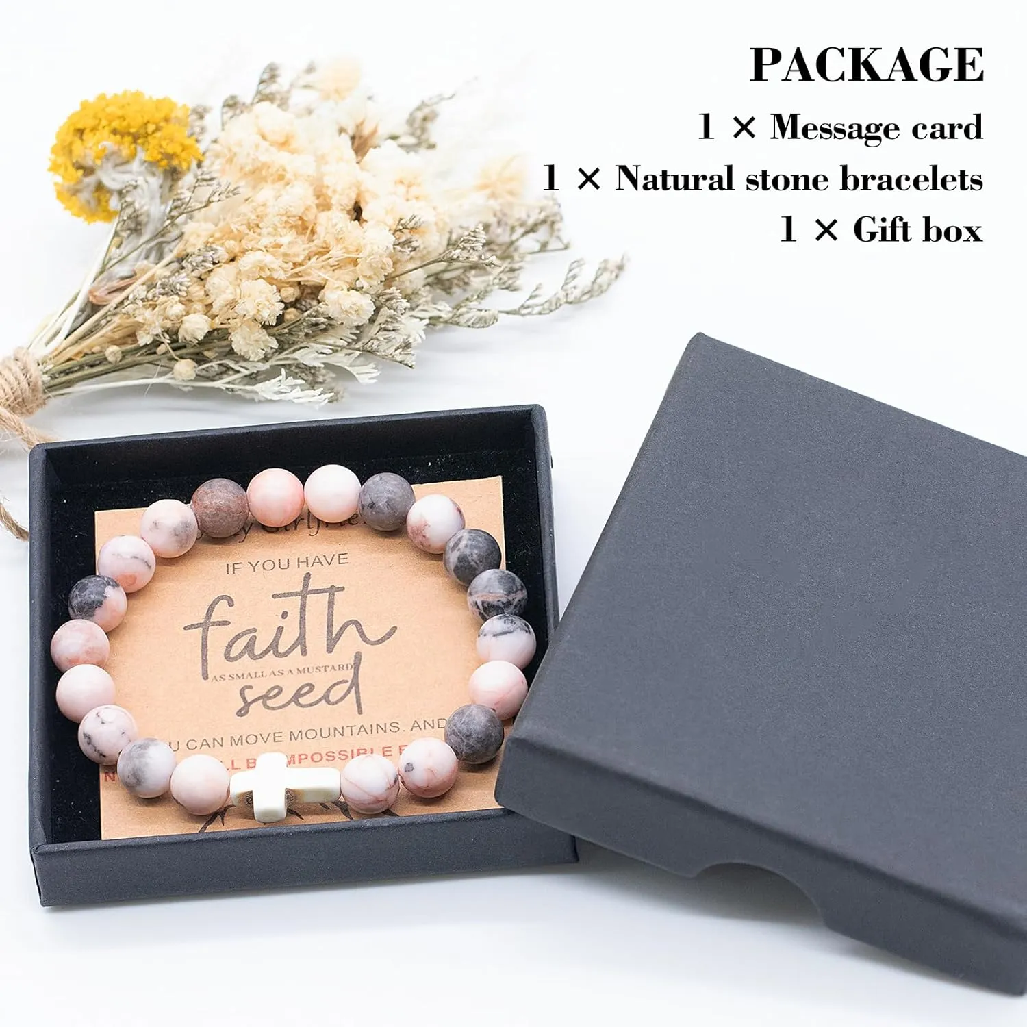 Mothers Day Gifts for Mom Birthday Gifts from Daughter Son, Cross Beaded Bracelets Religious Christian Gifts for Women Personalized Mom Bracelet Christmas Stocking Stuffers Valentines Gifts