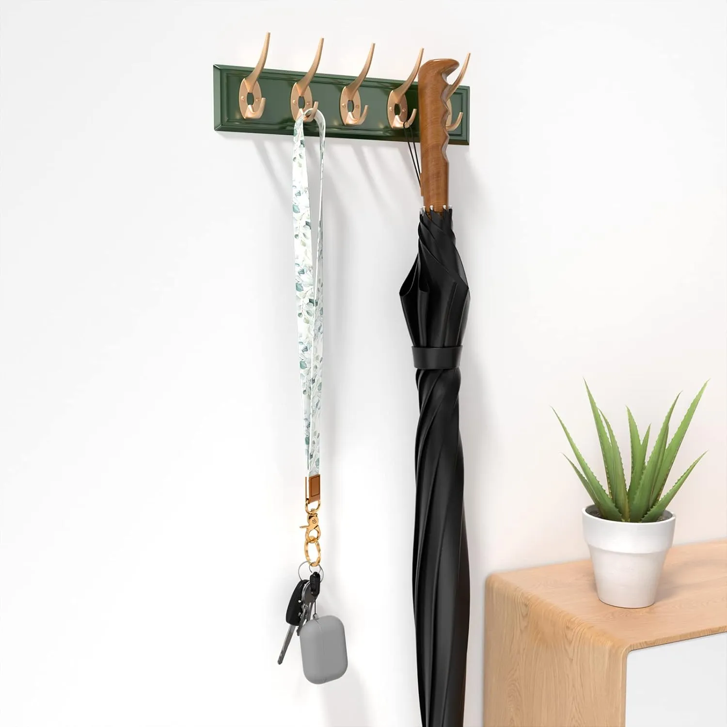 Neck Lanyard Key Chain, Long Lanyard Strap Keychain Holder for Women Men Car Keys ID Badges Card Wallet Phone Camera, Green Leaves