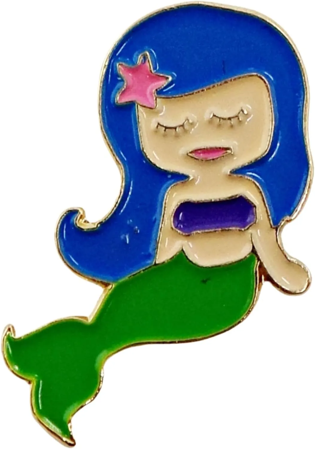 Needzo Mermaid Enamel Lapel Pin, Cute Pins for Backpacks, Hats and Jackets, Mermaid Accessories for Girls, 7/8 Inch