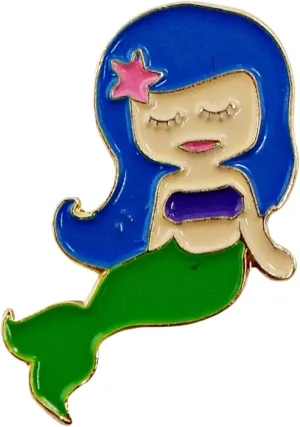 Needzo Mermaid Enamel Lapel Pin, Cute Pins for Backpacks, Hats and Jackets, Mermaid Accessories for Girls, 7/8 Inch
