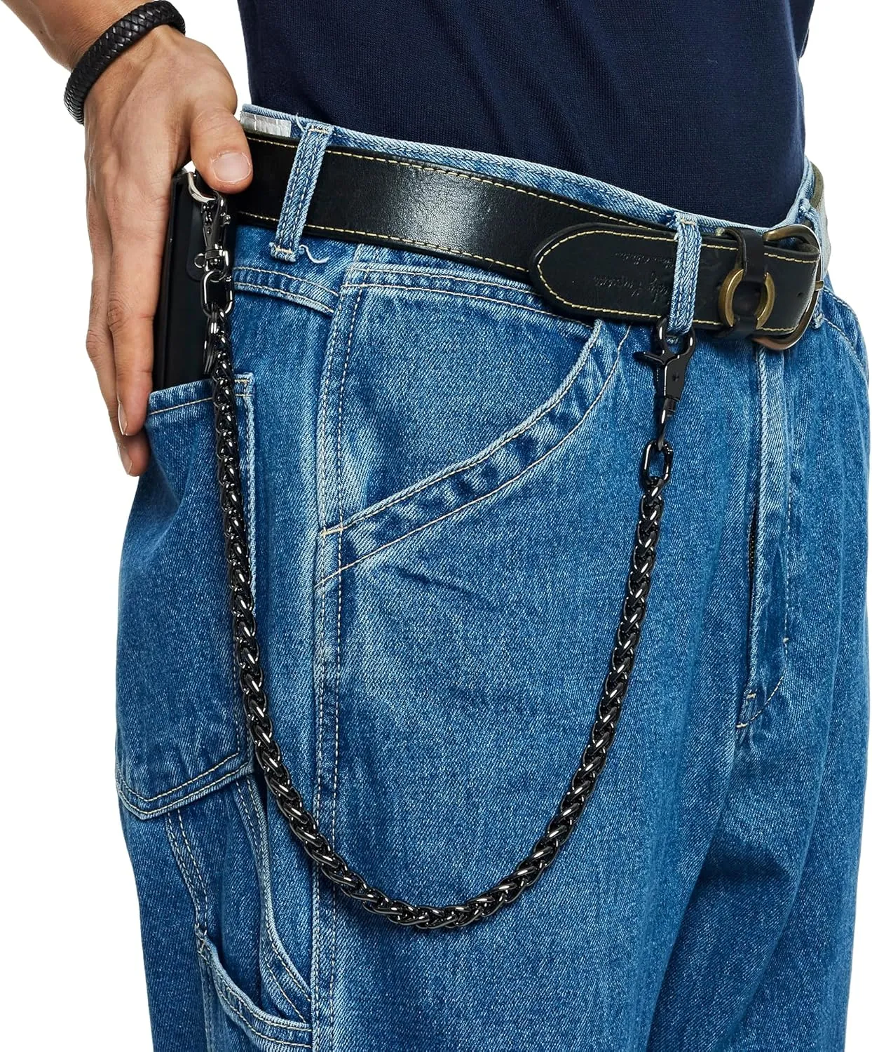 newtro Wallet Chain Men Women Boy Girl, Biker Motorcycle Pants Jean Punk Long Key Chain Black Gold Silver 26 Types