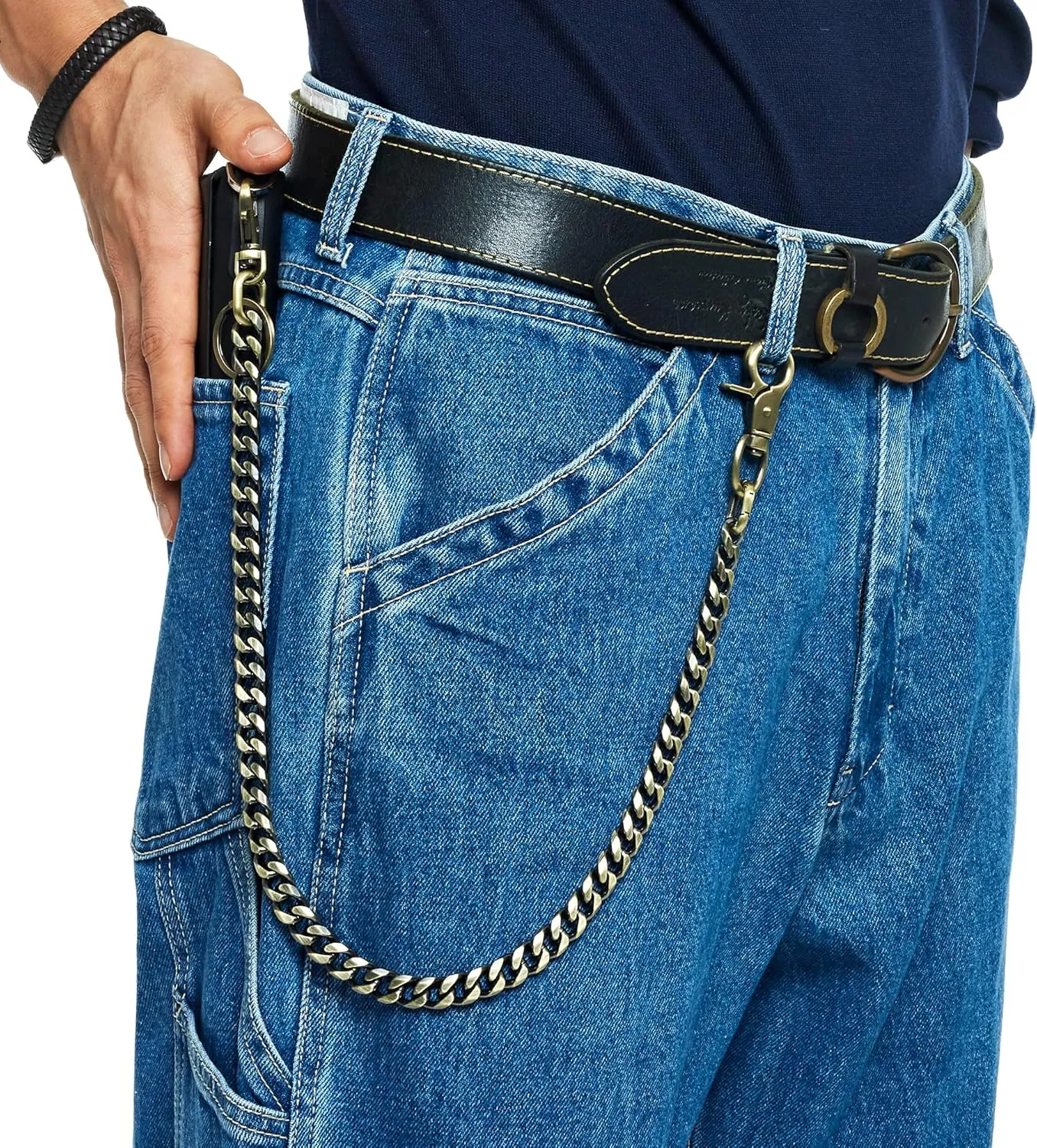 newtro Wallet Chain Men Women Boy Girl, Biker Motorcycle Pants Jean Punk Long Key Chain Black Gold Silver 26 Types