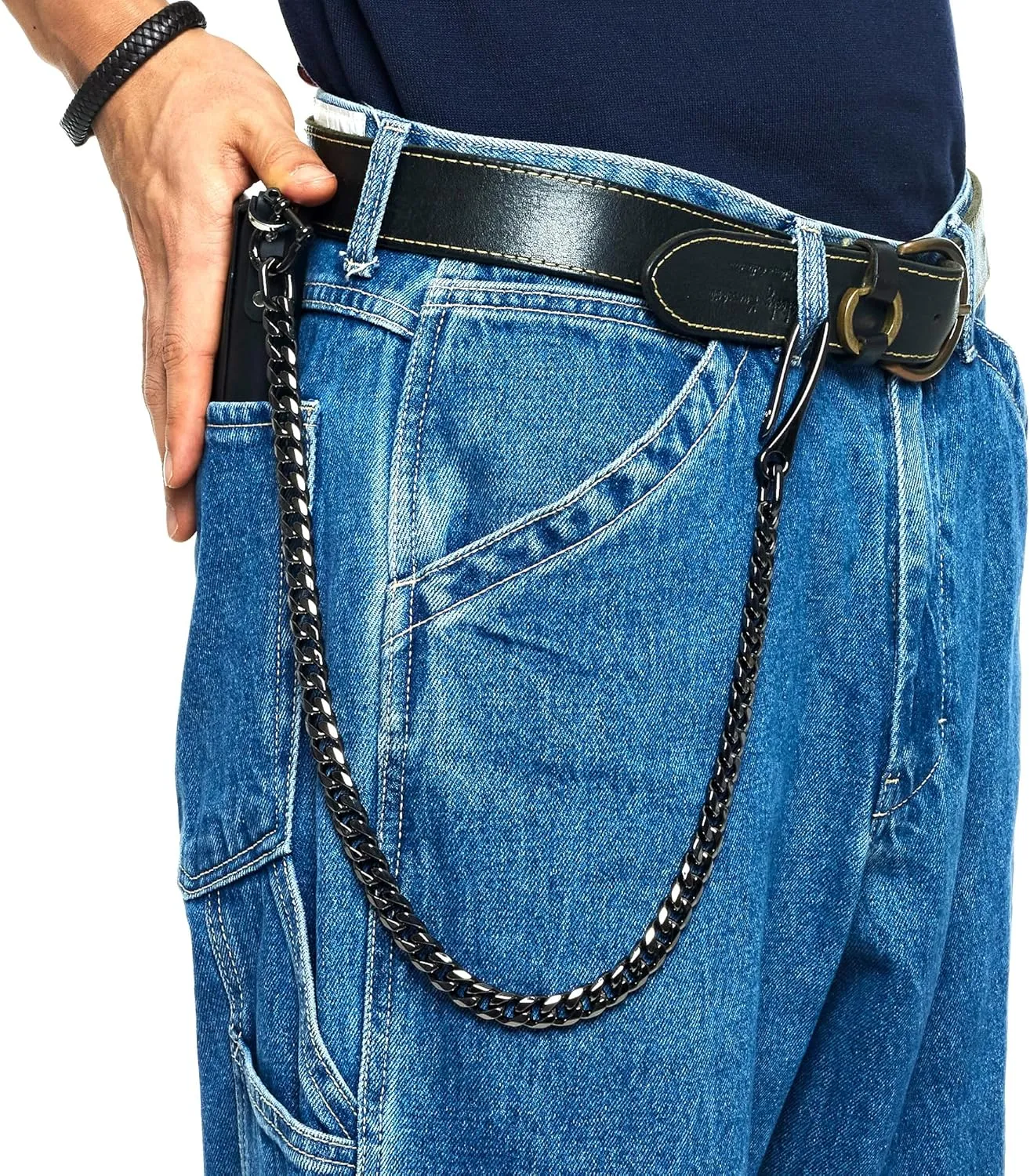 newtro Wallet Chain Men Women Boy Girl, Biker Motorcycle Pants Jean Punk Long Key Chain Black Gold Silver 26 Types
