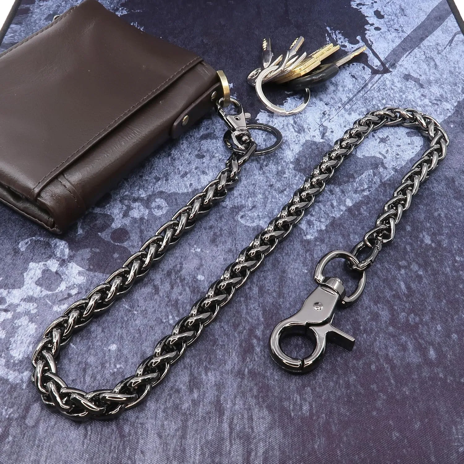 newtro Wallet Chain Men Women Boy Girl, Biker Motorcycle Pants Jean Punk Long Key Chain Black Gold Silver 26 Types