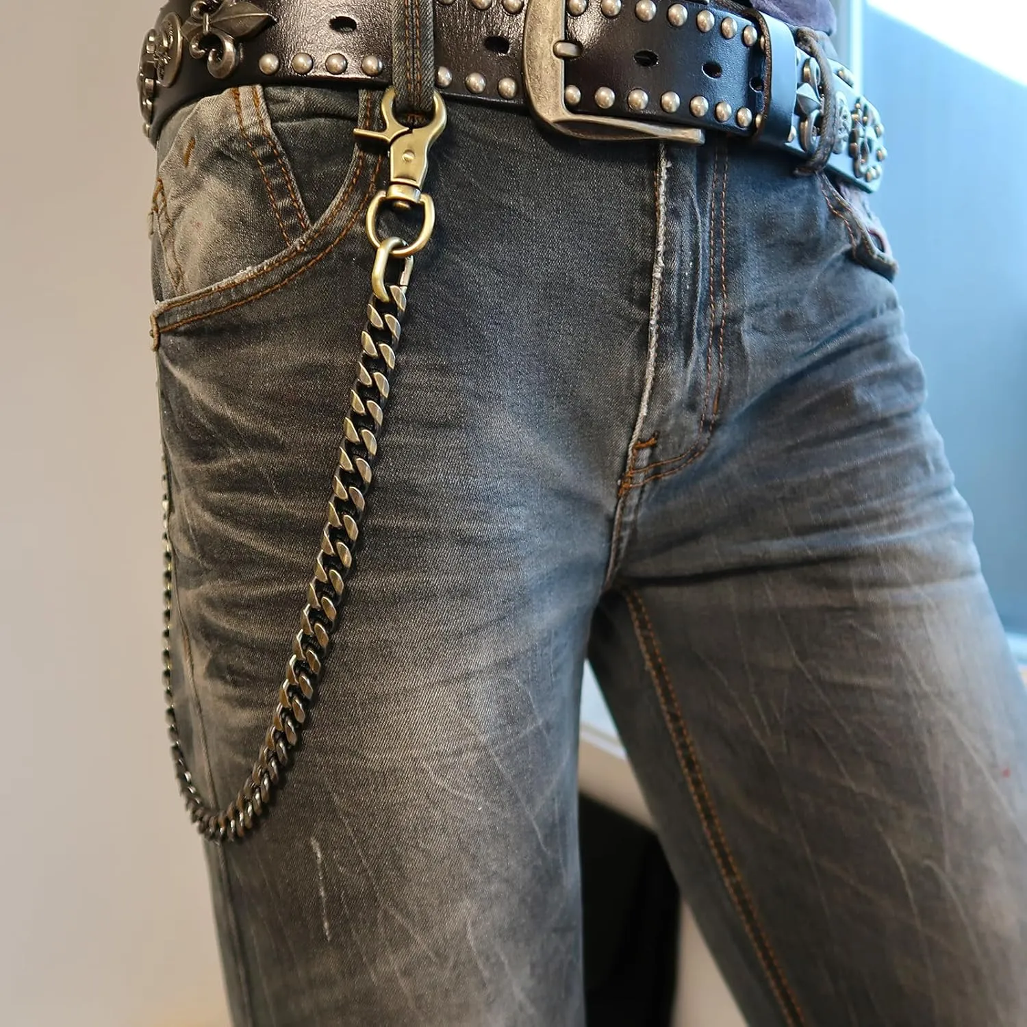 newtro Wallet Chain Men Women Boy Girl, Biker Motorcycle Pants Jean Punk Long Key Chain Black Gold Silver 26 Types