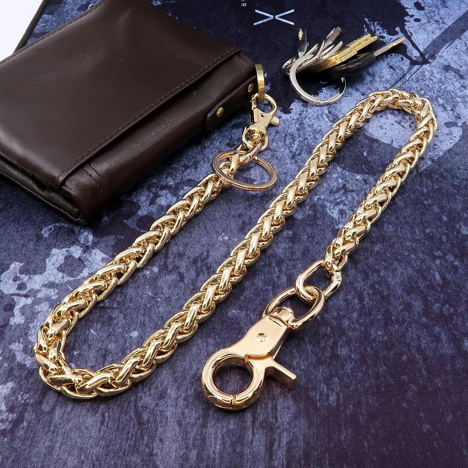 newtro Wallet Chain Men Women Boy Girl, Biker Motorcycle Pants Jean Punk Long Key Chain Black Gold Silver 26 Types
