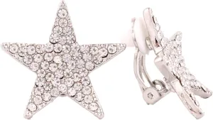Nice Honey Five-pointed Star Shape Fine Full Rhinestone Fashion Silver/Gold Clip Earrings