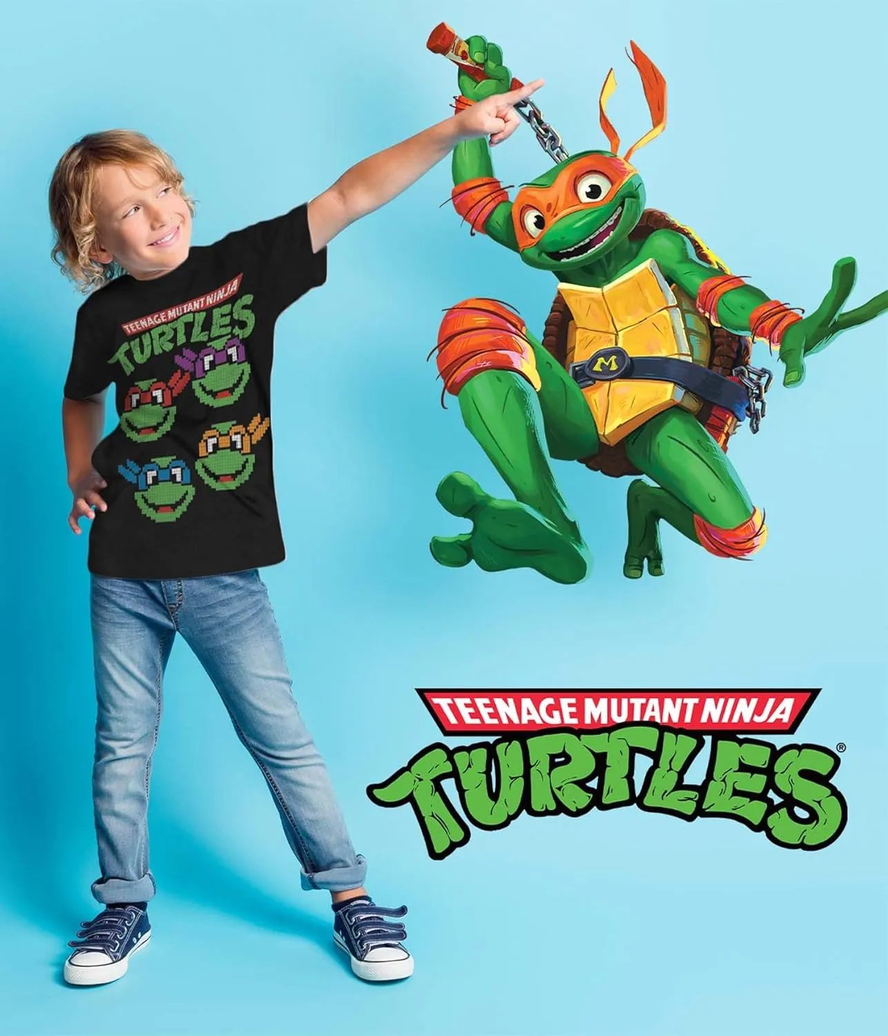 Ninja Turtles T-Shirt (Sets) Michelangelo Leonardo Raphael Donatello TMNT Outfit Costume Tee Toddler Birthday to Kids Clothes