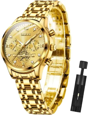 OLEVS Womens Watches Fashion Luxury Diamond Ladies Wrist Watch Stainless Steel Waterproof Luminous