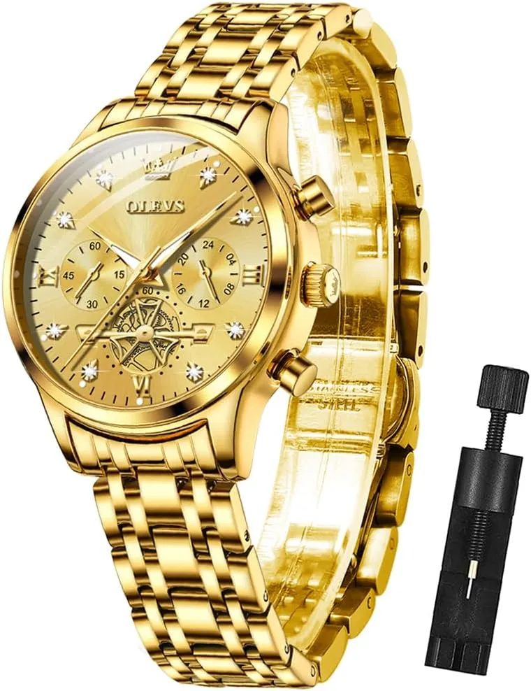 OLEVS Womens Watches Fashion Luxury Diamond Ladies Wrist Watch Stainless Steel Waterproof Luminous