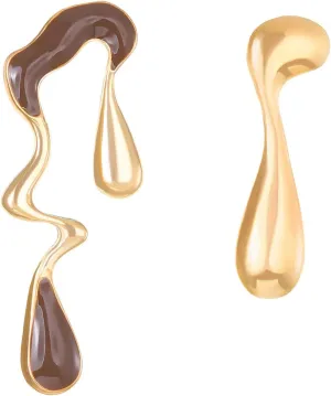 ONLYJUMP Women's Gold Studs Earrings 14K Gold Plated Personality Big Irregular Waterdrop Studs Earring,Stainless Steel Hypoallergenic Ear Rings Trendy Jewelry,Christmas Gifts