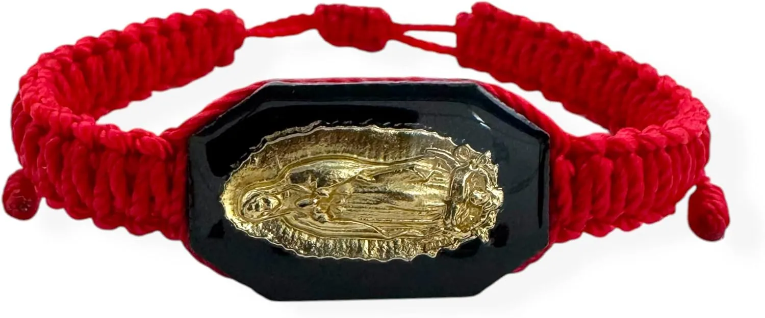 Our Lady of Guadalupe Red Adjustable Reversible Gold Plated Bracelet Men Women Pulsera Virgen Guadalupe Religious Gift