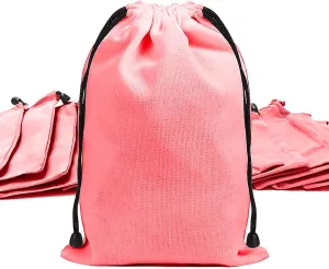 Pack of 25 Large 6.75" X4.75" Pouch Bags - Elegant Velvet Drawstring Bags Jewelry Pouches for Jewelry, Gifts, Event Supplies (Pink)