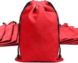 Pack of 25 Large 6.75" X4.75" Pouch Bags - Elegant Velvet Drawstring Bags Jewelry Pouches for Jewelry, Gifts, Event Supplies (Red)