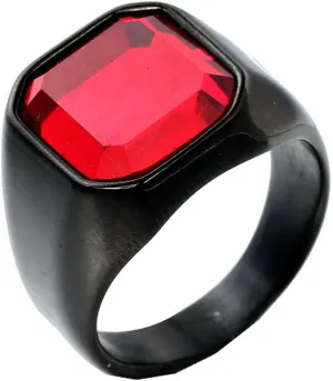 PAMTIER Women Men's Gem Ring Stainless Steel Diamond Bnad Ring for Couple Engagement Promise Comfort Fit