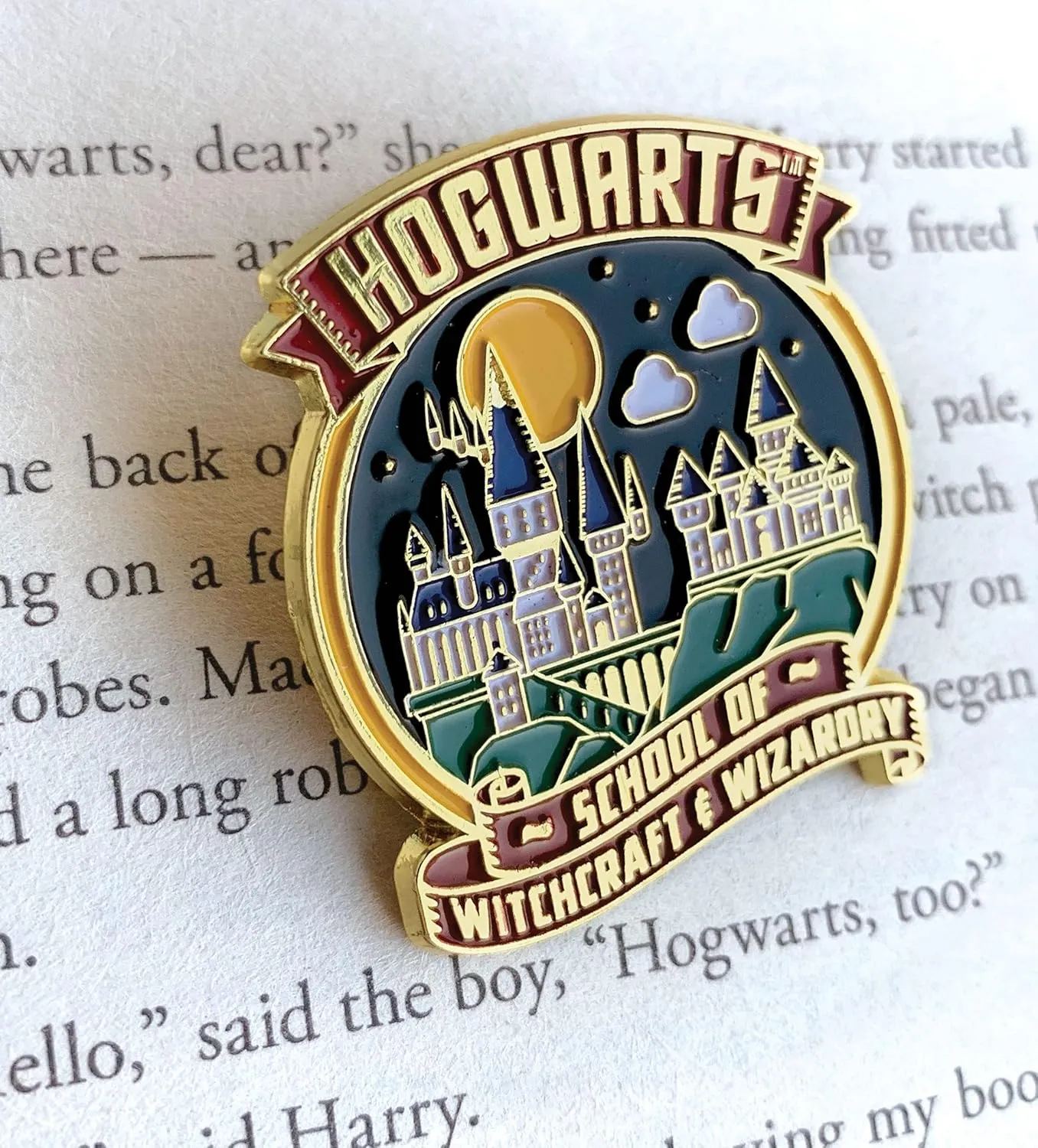 Paper House Productions Harry Potter Hogwarts at Night Full Color 1.5" Enamel Pin