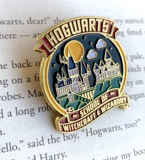 Paper House Productions Harry Potter Hogwarts at Night Full Color 1.5" Enamel Pin