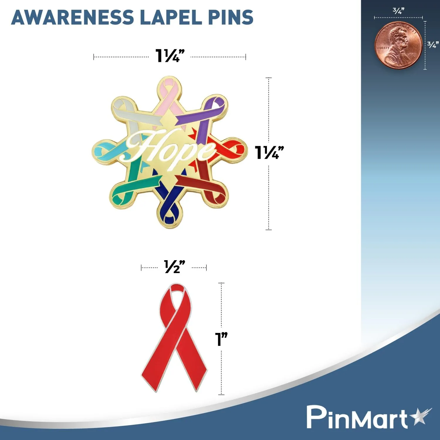 PinMart Awareness Enamel Lapel Pin  Nickel and Gold Plated Ribbon Pin  Prevention and Awareness Ribbon  Jewelry Brooch with Secure Clutch Back