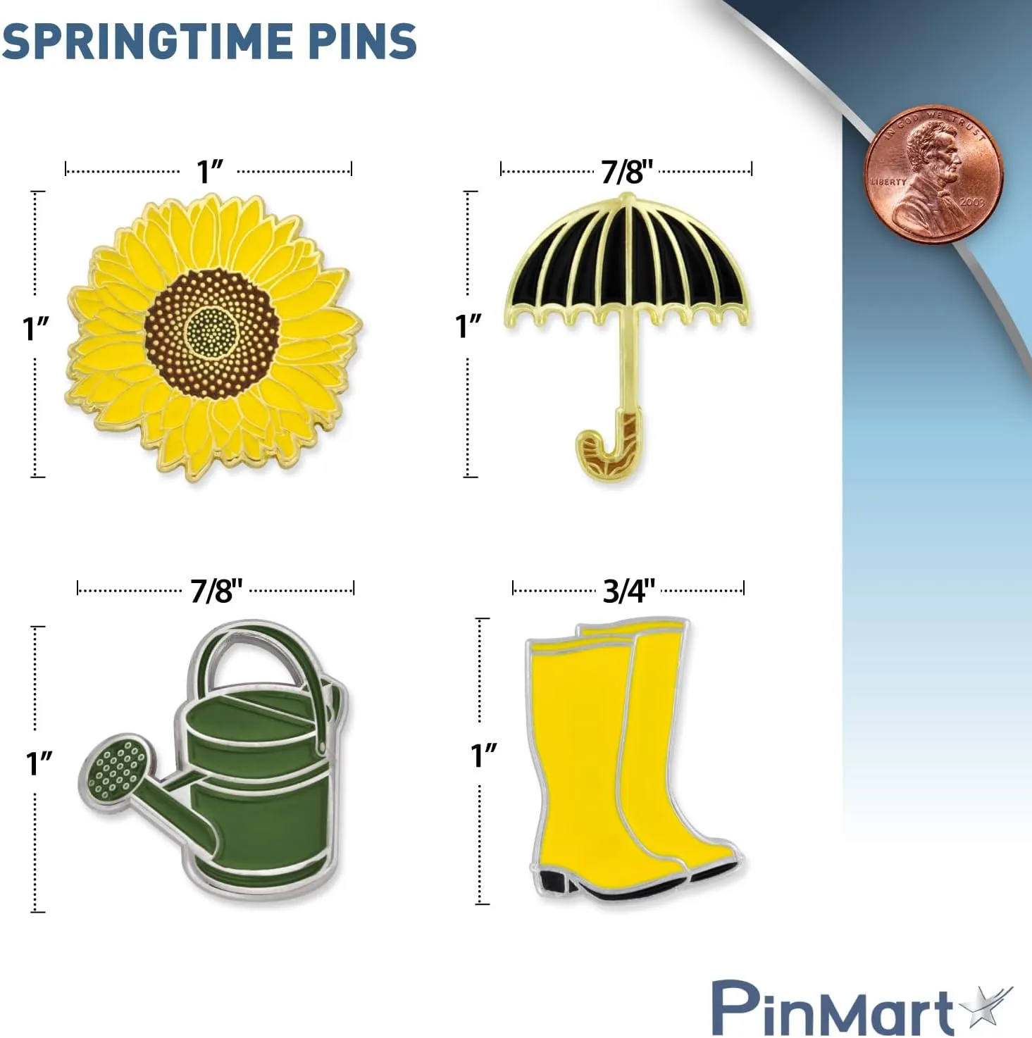 PinMart Springtime Enamel Lapel Pin  Celebration Jewelry for Women and Men  Cute Seasonal Clothes Decoration  Gold Plated Enamel Pin with Secure Clutch Back