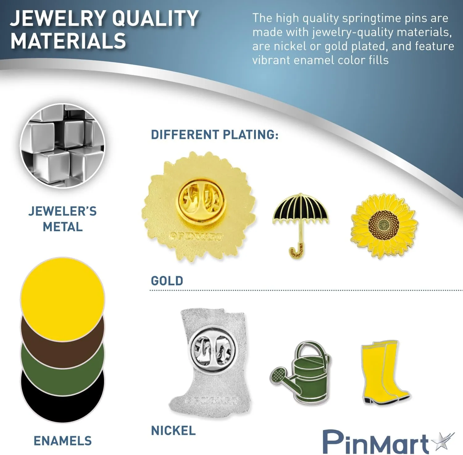 PinMart Springtime Enamel Lapel Pin  Celebration Jewelry for Women and Men  Cute Seasonal Clothes Decoration  Gold Plated Enamel Pin with Secure Clutch Back