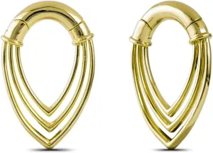 PONWAG 1 Pair 4mm 5mm Punk Ear Weight 4g 6g Ear Gauge Dangle Plug Hanger Hoop Brass Gothic Rivets Cobweb Ear Tunnels For Women Men Body Piecing Jewelry
