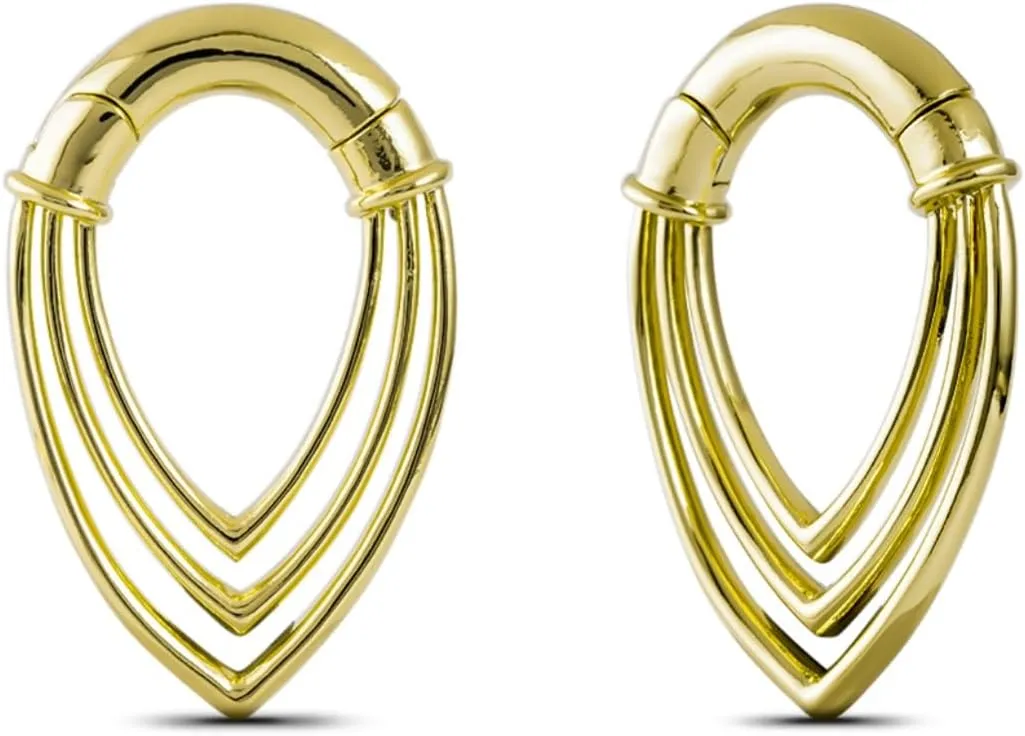 PONWAG 1 Pair 4mm 5mm Punk Ear Weight 4g 6g Ear Gauge Dangle Plug Hanger Hoop Brass Gothic Rivets Cobweb Ear Tunnels For Women Men Body Piecing Jewelry