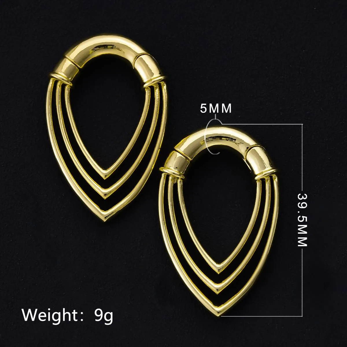 PONWAG 1 Pair 4mm 5mm Punk Ear Weight 4g 6g Ear Gauge Dangle Plug Hanger Hoop Brass Gothic Rivets Cobweb Ear Tunnels For Women Men Body Piecing Jewelry