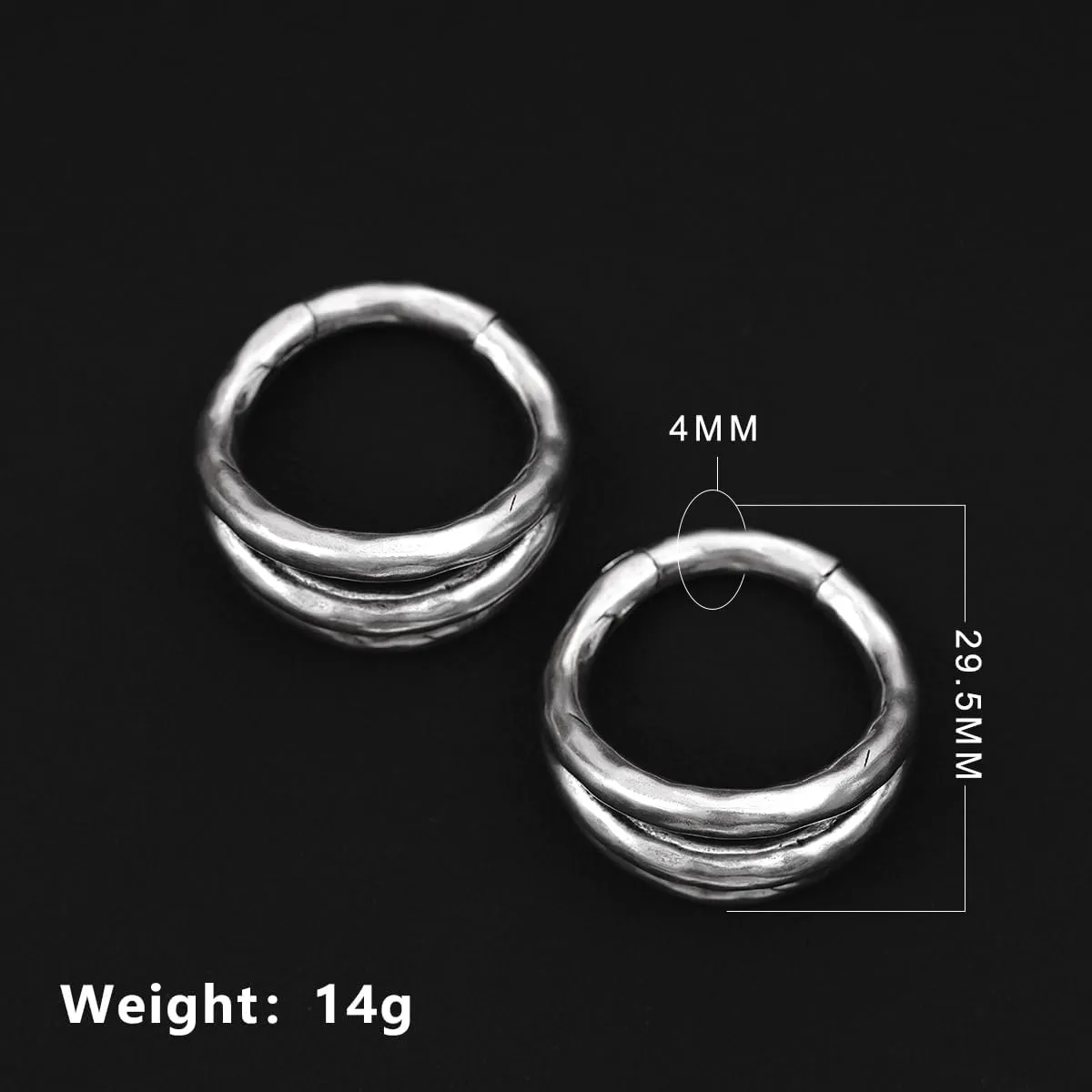 PONWAG 1 Pair 6g Sterling Silver-Plated Copper Ear Hangers for Women 4mm Dangle Gauges Lightweight Body Piercing Jewelry Fluid Curves Design Elegant Plug Gauges for Ear Stretching